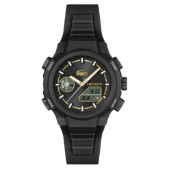 Outlet LACOSTE Montre Lc33 Noir cadran noir fond noir bracelet silicone noir