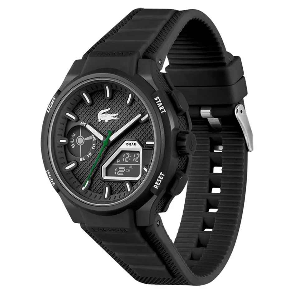 Discount LACOSTE Montre Lc33 Noir cadran noir fond noir bracelet silicone noir