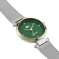 LACOSTE Montre Orba Vert cadran doré fond vert bracelet acier argenté