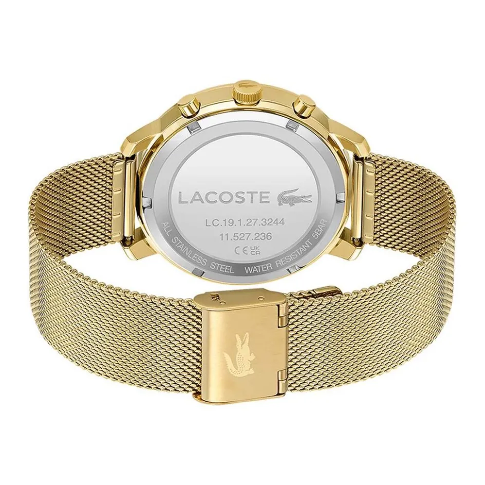 Online LACOSTE Montre Replay Noir cadran doré fond noir bracelet acier argenté