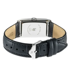 Sale LIP Montre Churchill T18 Argenté cadran argenté fond argenté bracelet cuir de vache noir