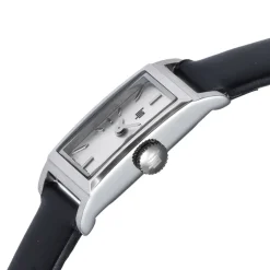 Best LIP Montre Churchill T13 Argenté cadran argenté fond argenté bracelet cuir de vache noir