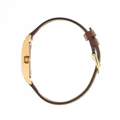 Best LIP Montre Churchill T24 Champagne cadran doré fond champagne bracelet cuir marron