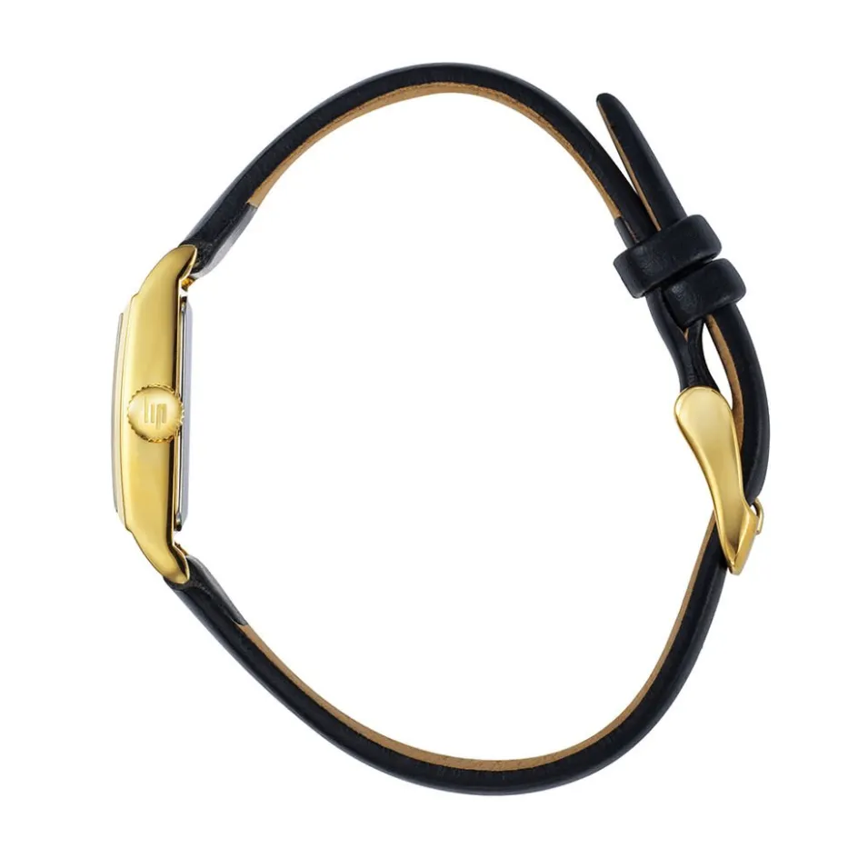 Discount LIP Montre Churchill T13 Champagne cadran doré fond champagne bracelet cuir de vache noir