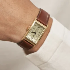 Clearance LIP Montre Churchill T18 Doré cadran doré fond doré bracelet cuir marron