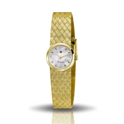 Hot LIP Montre Henriette 22 Nacre Blanche cadran doré fond nacre blanche bracelet acier doré