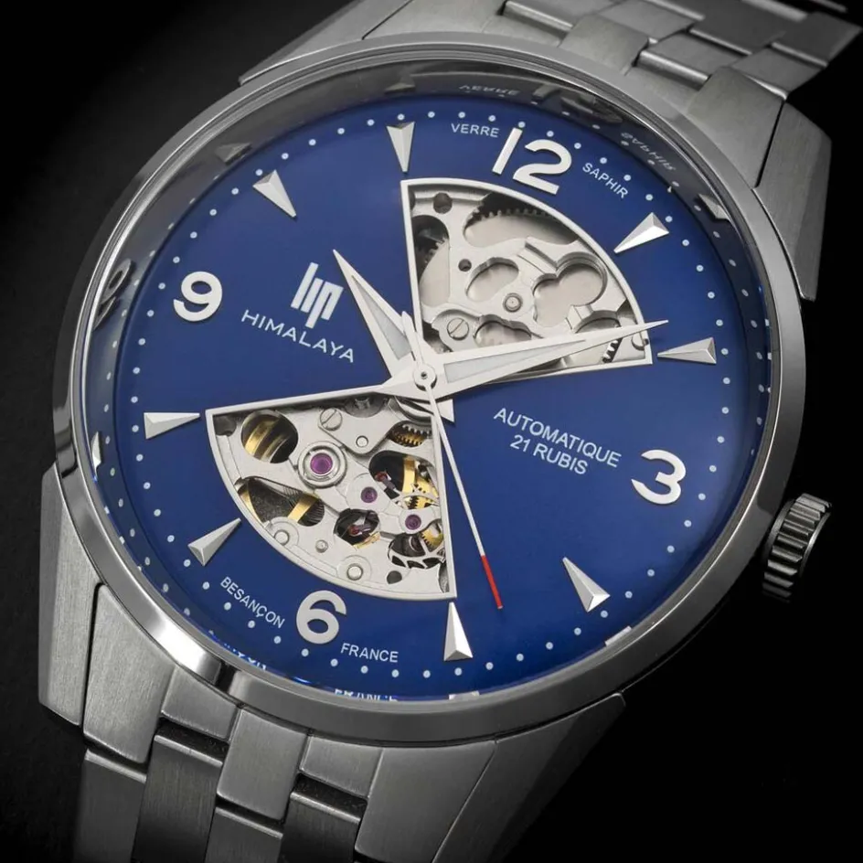 LIP Montre Himalaya Sablier 40 Bleu* Montres Made In France|Montres Squelettes