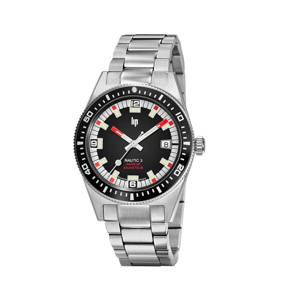 LIP Montre Nautic 3 Noir* Montres Made In France|Montres Automatiques