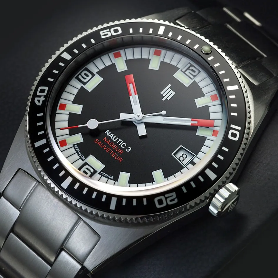 LIP Montre Nautic 3 Noir* Montres Made In France|Montres Automatiques