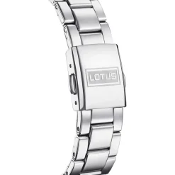 New LOTUS Montre Bliss Noir cadran argenté fond noir bracelet acier argenté