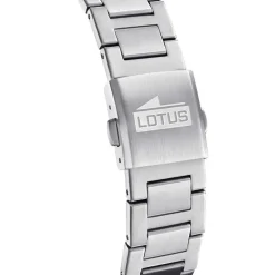 Sale LOTUS Montre Excellent Noir cadran argenté fond noir bracelet acier argenté
