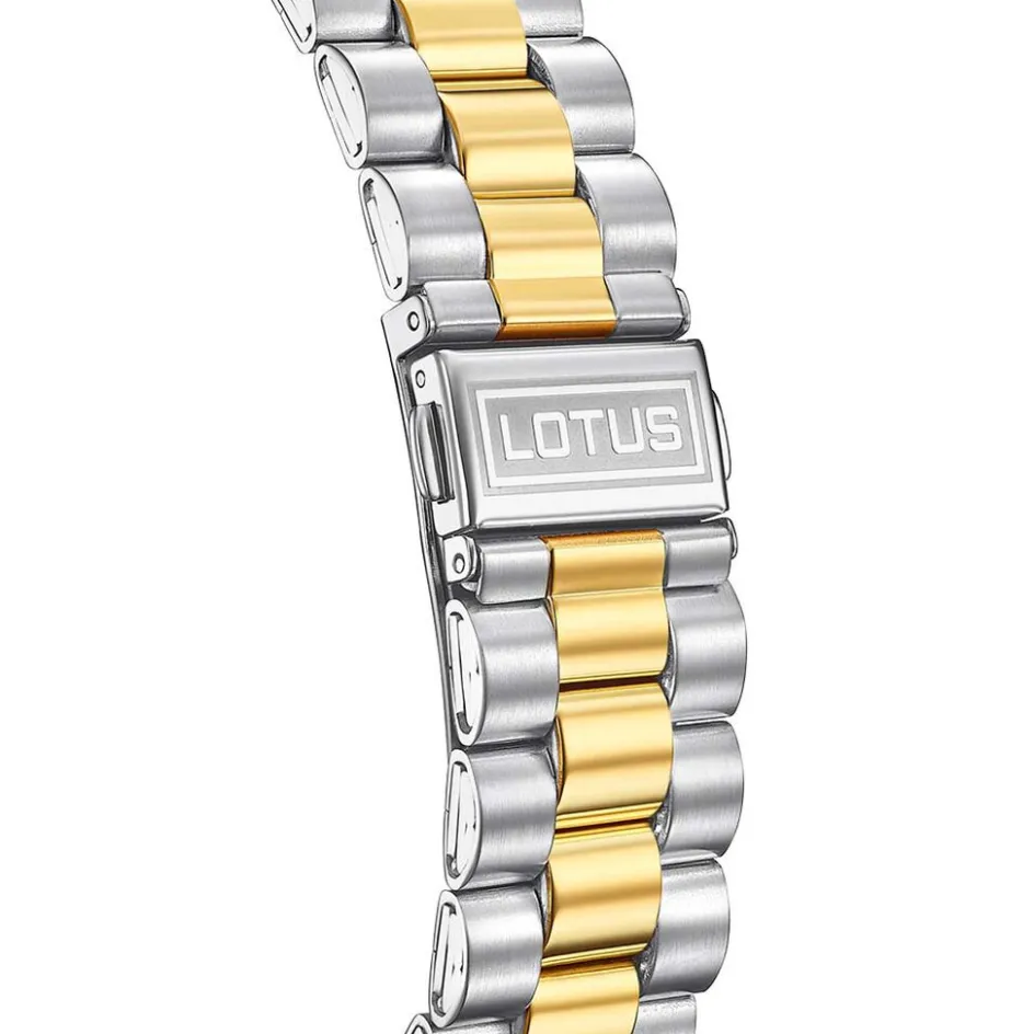 Discount LOTUS Montre Freedom Collection Blanc cadran argenté fond blanc bracelet acier bicolore
