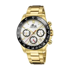 Sale LOTUS Montre Freedom Collection Blanc cadran doré fond blanc bracelet acier doré