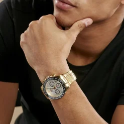 Sale LOTUS Montre Freedom Collection Blanc cadran doré fond blanc bracelet acier doré