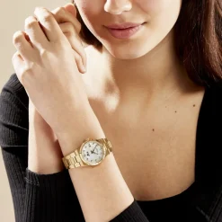 Online LOTUS Montre Freedom Collection Nacre Blanche cadran doré fond nacre blanche bracelet acier doré