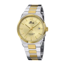 LOTUS Montre Freedom Collection Doré cadran argenté fond doré bracelet acier bicolore