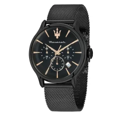 Online MASERATI Montre Epoca Noir cadran noir fond noir bracelet acier noir