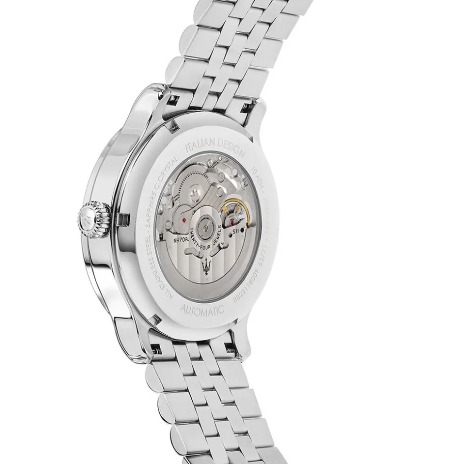 Best MASERATI Montre Epoca Vert cadran argenté fond vert bracelet métal argenté