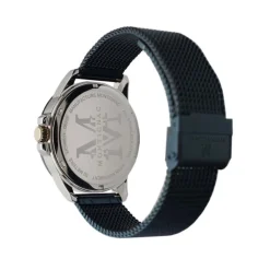 Sale MONTIGNAC Montre Round Bleu cadran argente fond bleu bracelet acier bleu