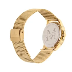 Discount MONTIGNAC Montre Round Noir cadran doré fond noir bracelet acier doré