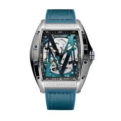 MONTIGNAC Montre Tonneau Auto Argenté* Montres Made In France|Montres Squelettes