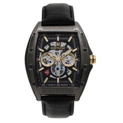 MONTIGNAC Montre Tonneau Noir* Montres Made In France|Montres Squelettes