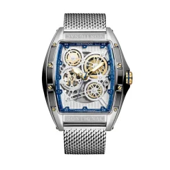 MONTIGNAC Montre Tonneau Auto Argenté* Montres Made In France|Montres Squelettes