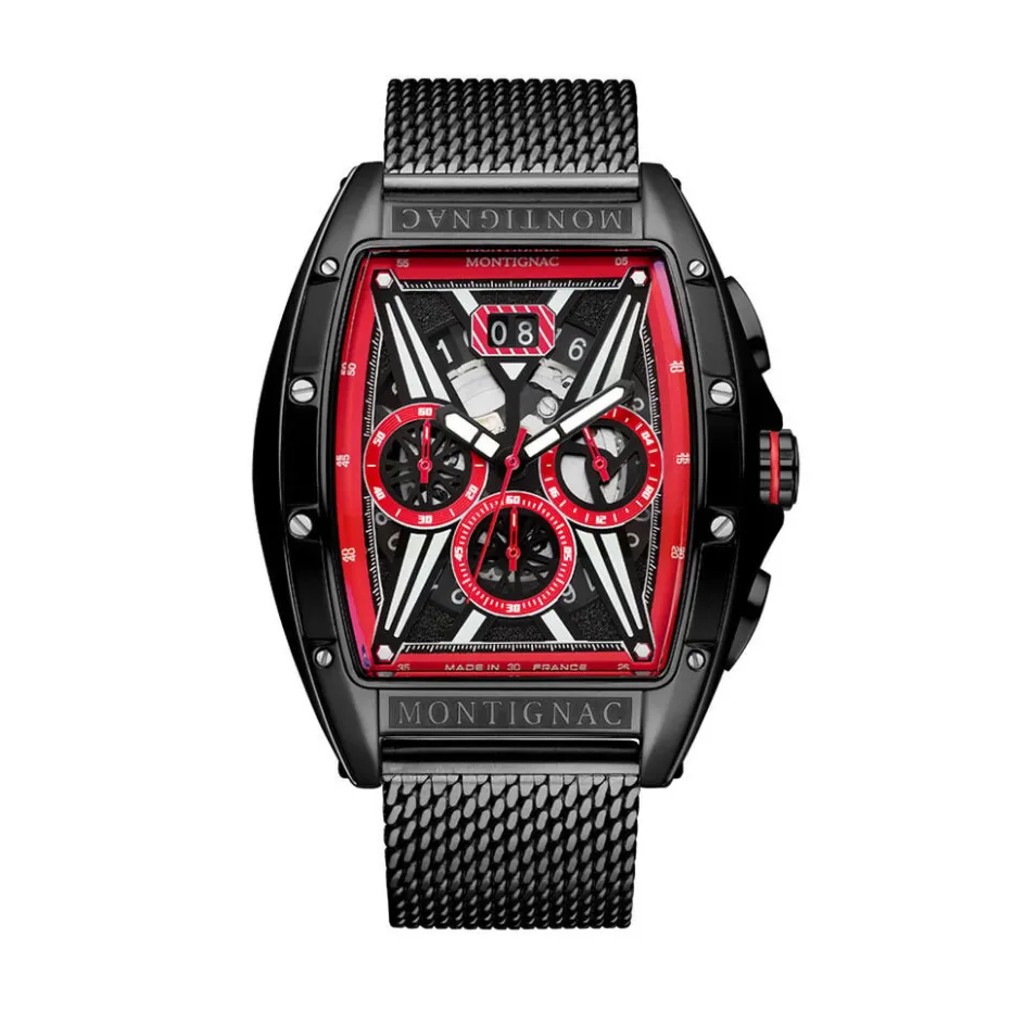 Discount MONTIGNAC Montre Tonneau Noir