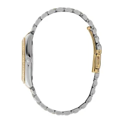 Sale OLIVIA BURTON Montre Bejewelled Vert cadran doré fond vert bracelet acier bicolore