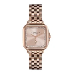 OLIVIA BURTON Montre Grosvenor Rose cadran rose fond rose bracelet acier rose
