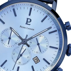 Clearance PIERRE LANNIER Montre Baron Bleu cadran bleu fond bleu bracelet acier bleu