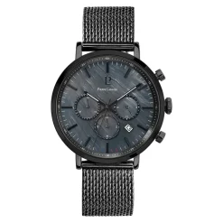 Best PIERRE LANNIER Montre Baron Noir cadran noir fond noir bracelet acier noir