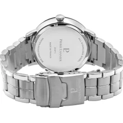 Best PIERRE LANNIER Montre Collection Beaucour Noir cadran argenté fond noir bracelet acier argenté