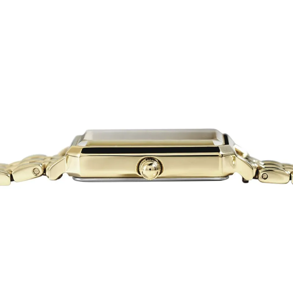 Best ROSEFIELD Montre Octagon Champagne cadran doré fond champagne bracelet acier doré