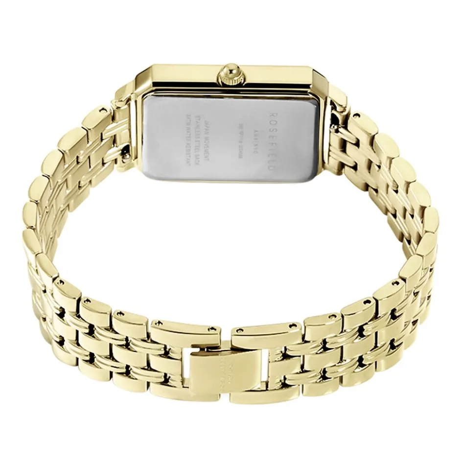 Best ROSEFIELD Montre Octagon Champagne cadran doré fond champagne bracelet acier doré