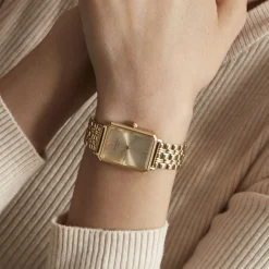 Best ROSEFIELD Montre Octagon Champagne cadran doré fond champagne bracelet acier doré