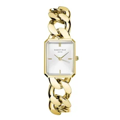 Clearance ROSEFIELD Montre Studio 18 Blanc cadran doré fond blanc bracelet acier doré