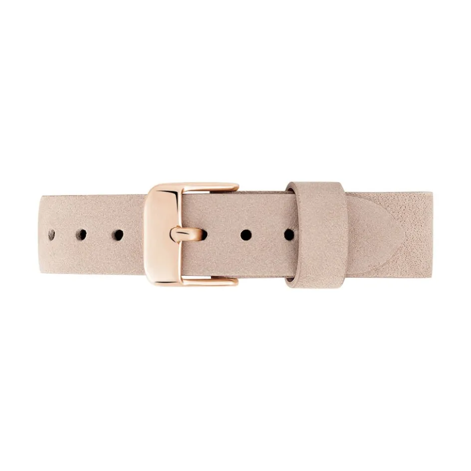 Best ROSEFIELD Montre West Village Blanc cadran doré rose fond blanc bracelet cuir beige