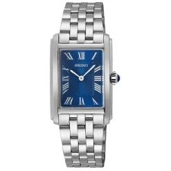 Outlet SEIKO Montre Classique Bleu cadran argenté fond bleu bracelet acier argenté