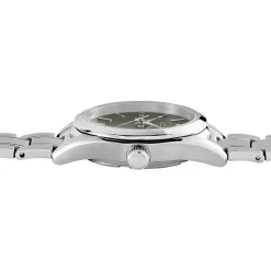Sale SEIKO Montre Classique Kaki cadran argenté fond kaki bracelet acier argenté