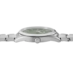 Clearance SEIKO Montre Classique Kaki cadran argenté fond kaki bracelet acier argenté