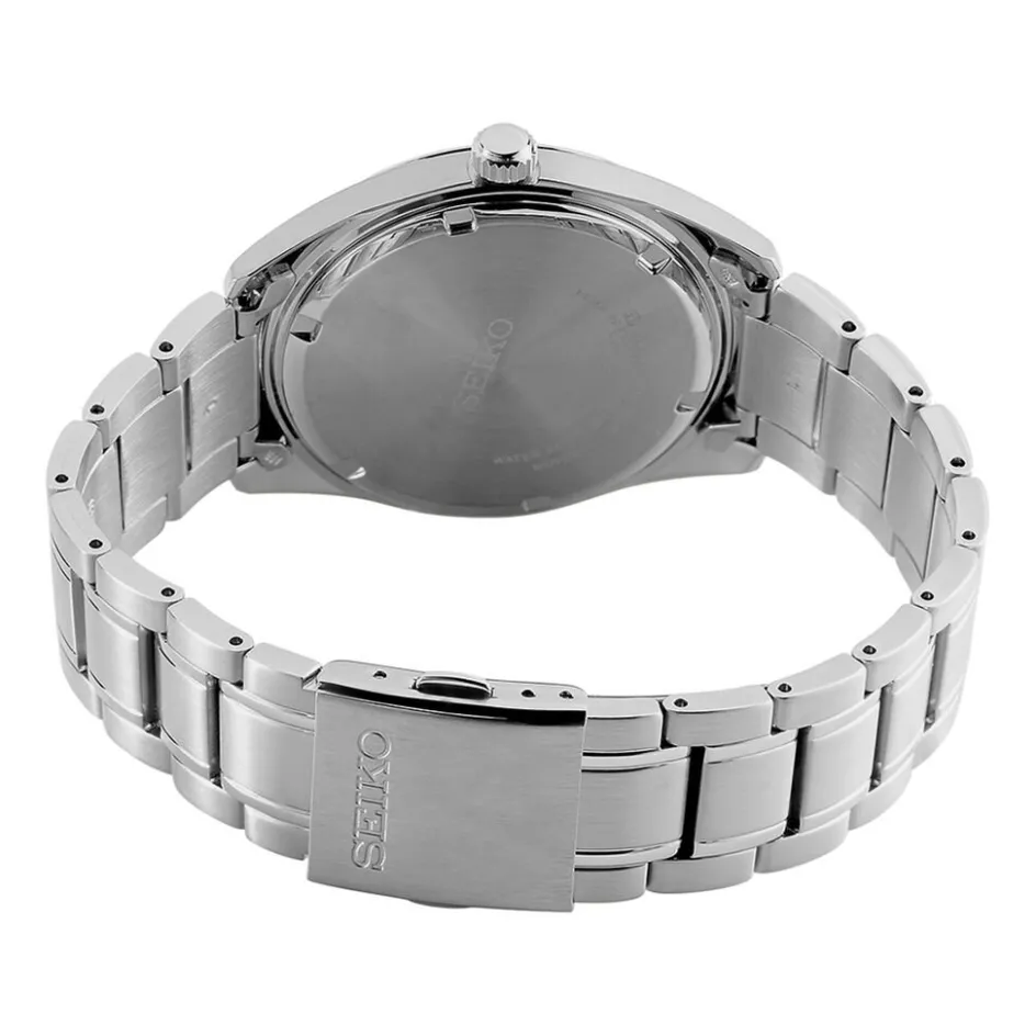 New SEIKO Montre Classique Rose cadran argenté fond rose bracelet acier argenté