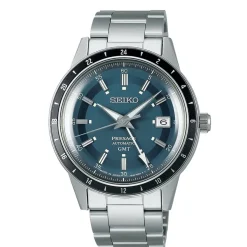 Best SEIKO Montre Presage Bleu London cadran argenté fond bleu london bracelet acier argenté