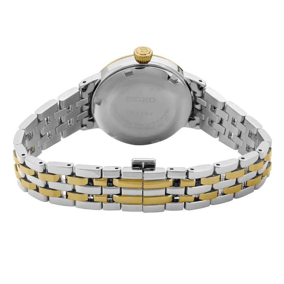 Best SEIKO Montre Presage Cocktail Champagne cadran bicolore fond champagne bracelet acier bicolore