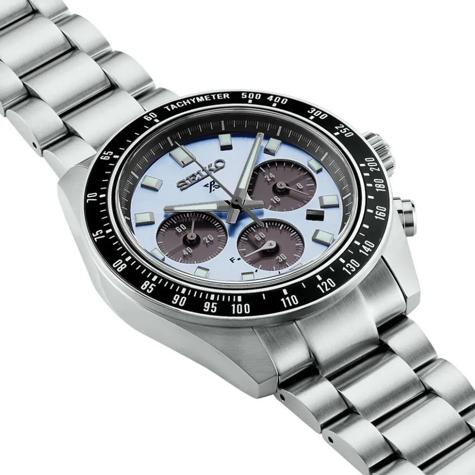 Online SEIKO Montre Prospex Bleu cadran argenté fond bleu bracelet acier argenté