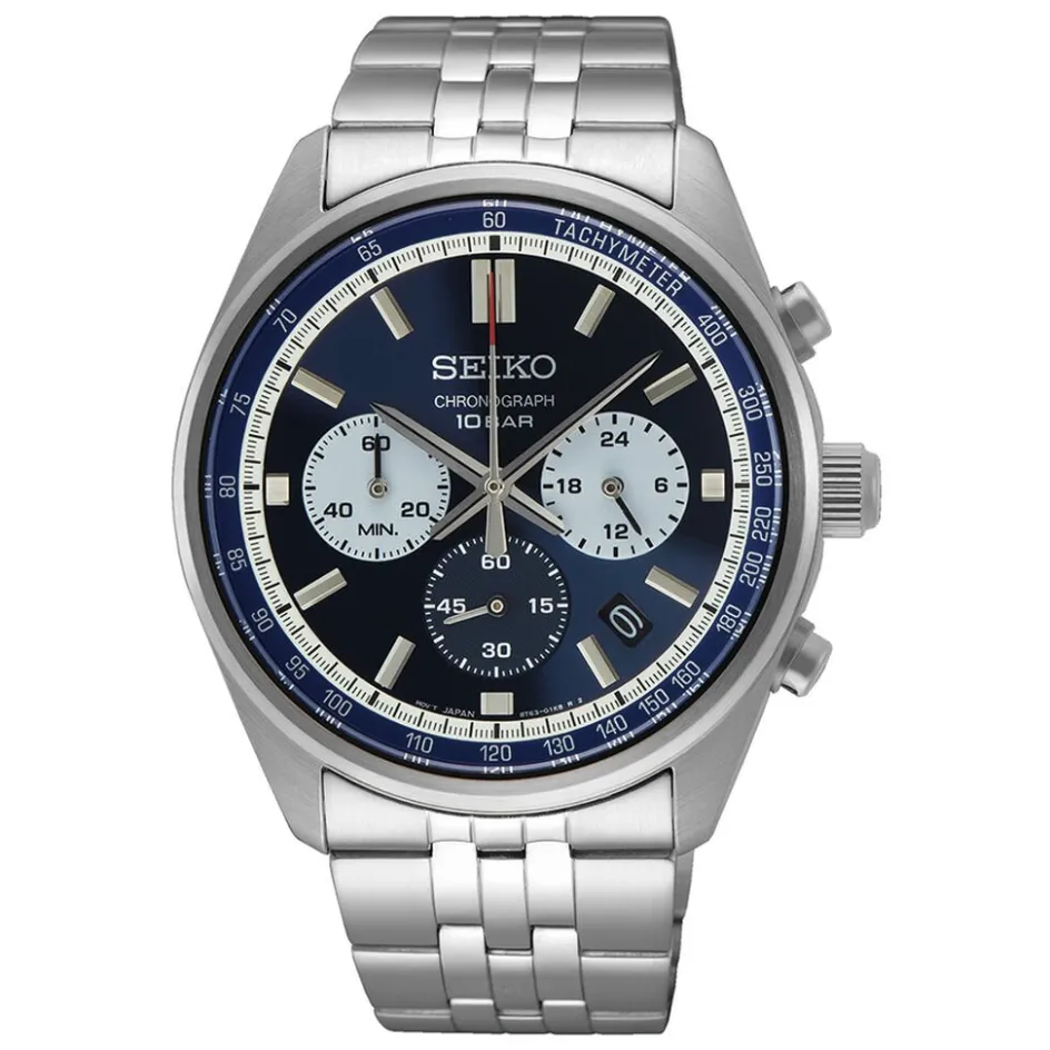 Outlet SEIKO Montre Sport Bicolore cadran argenté fond bicolore bracelet acier argenté