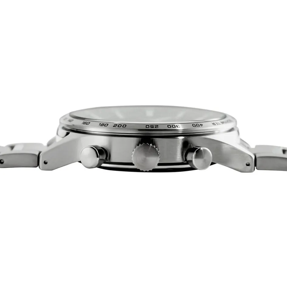 Sale SEIKO Montre Sport Noir cadran argenté fond noir bracelet acier argenté