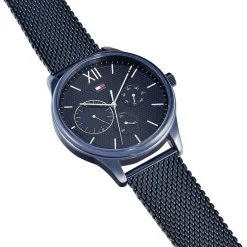 TOMMY HILFIGER Montre Damon Bleu cadran bleu fond bleu bracelet acier bleu