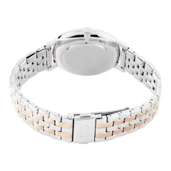 TOMMY HILFIGER Montre Tea Doré cadran argenté fond doré rose bracelet acier bicolore