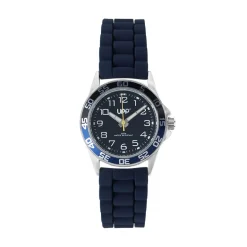 Outlet UPP Montre Axel Bleu cadran argenté fond bleu bracelet silicone bleu